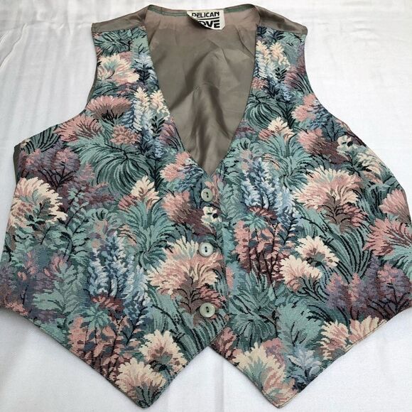 VINTAGE Pelican Cove Floral Vest - Picture 1 of 7